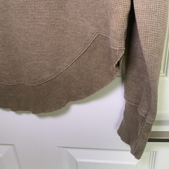 SO waffle knit hooded henley crop sweatshirt size xs - Picture 5 of 6